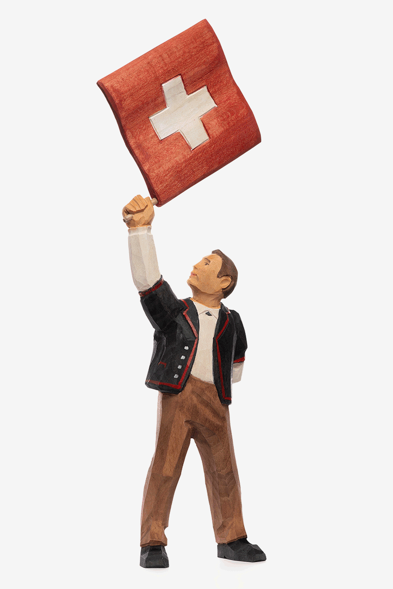 Studiofoto mit 360-Grad-Produktansicht, Huggler Holzbildhauerei, Brienz